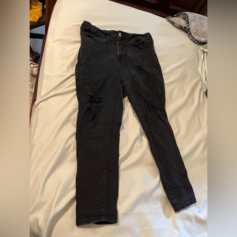 Black ripped jeans